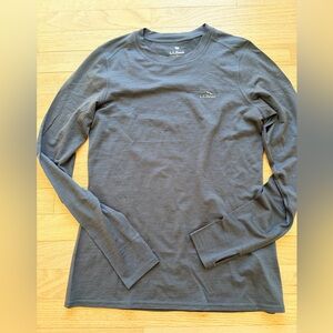 L.L.Bean 100% Merino Wool Base Layer Top Women’s Small Lightweight Gray